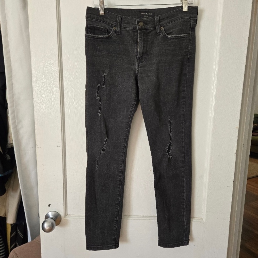Banana Republic Skinny Fit Black Distressed Jeans - 28/6